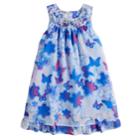 Girls 4-6x Blueberi Boulevard Ruffled Chiffon Dress, Size: 6x, Blue