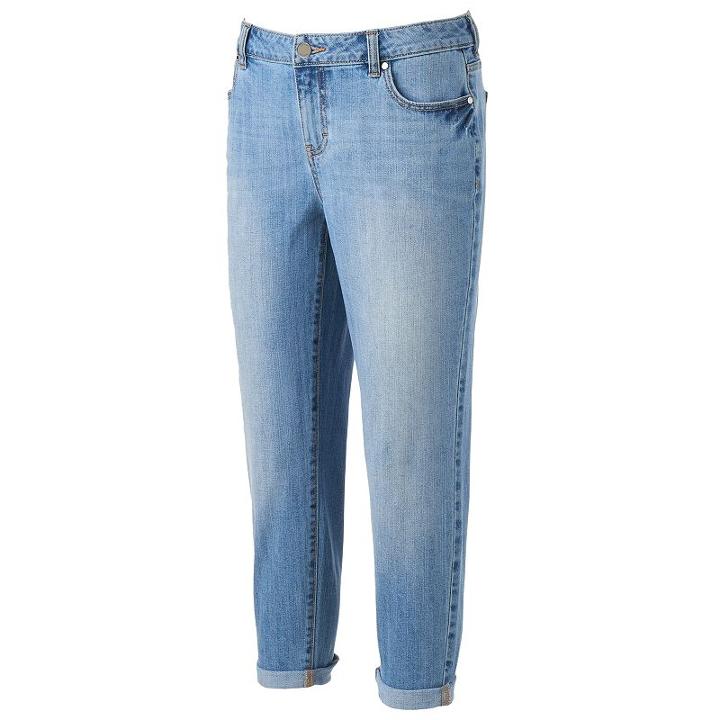 Women's Jennifer Lopez Faded Boyfriend Jeans, Size: 18, Blue Other