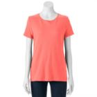 Women's Croft & Barrow&reg; Essential Crewneck Tee, Size: Xs, Lt Orange