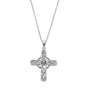 Sentimental Expressions Sterling Silver Prayer Cross Necklace, Women's, Size: 18, Grey