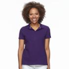 Petite Croft & Barrow&reg; Essential Short Sleeve Polo, Women's, Size: Xl Petite, Drk Purple