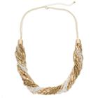 White Seed Bead Torsade Necklace, Women's