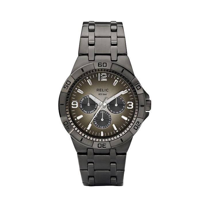 Relic Men's Stainless Steel Watch, Size: Large, Dark Grey