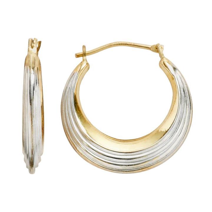 14k Gold-bonded Sterling Silver Hoop Earrings, Women's, Multicolor