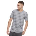 Men's Urban Pipeline Striped V-neck Tee, Size: Xl, Grey (charcoal)