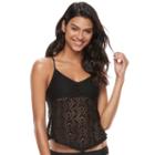 Mix-and-match Crochet Tankini Top, Teens, Size: Medium, Black