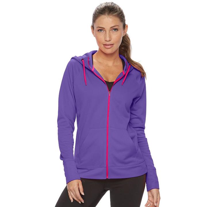 Women's Champion Performance Raglan Zip Up Hoodie, Size: Small, Med Purple