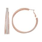 Mudd&reg; Glittery Textured Triple Hoop Earrings, Women's, Pink Ovrfl