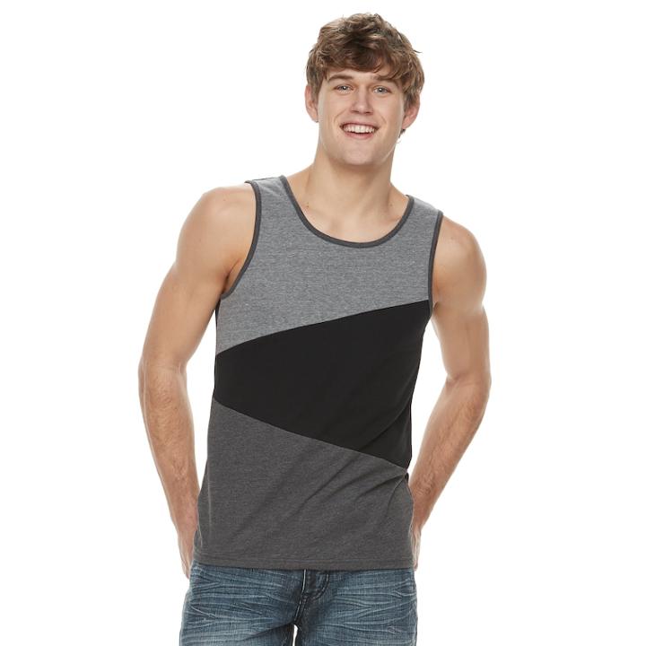 Men's Urban Pipeline&reg; Colorblock Tank, Size: Large, Black