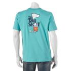 Men's Caribbean Joe Back-print The Big Shot Tee, Size: Xl, Turquoise/blue (turq/aqua)