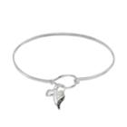 Silver Luxuries Silver-plated Marcasite Angel Wing Bangle Bracelet, Women's, Grey