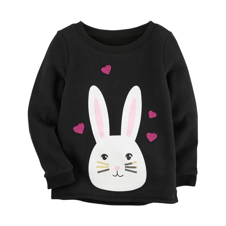 Girls 4-8 Carter's Bunny Sweatshirt, Size: 6x, Black