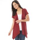 Women's Apt. 9&reg; Crochet Back Cardigan, Size: Small, Dark Red