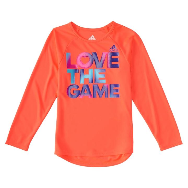 Toddler Girl Adidas Love The Game Graphic Tee, Size: 4t, Drk Orange