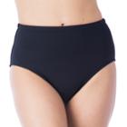 Women's Chaps High-waisted Scoop Bikini Bottoms, Size: 18, Black