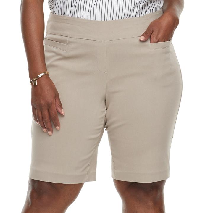 Plus Size Dana Buchman Pull-on Bermuda Shorts, Women's, Size: 1xl, Dark Brown