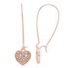 Lc Lauren Conrad Simulated Crystal Nickel Free Heart Drop Earrings, Women's, Light Pink