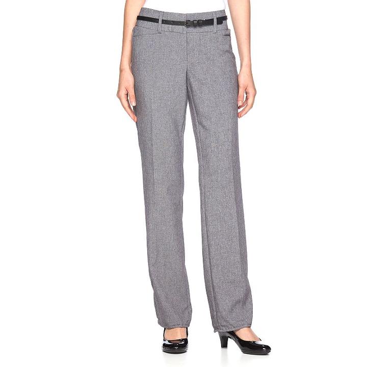 Women's Apt. 9&reg; Modern Fit Belted Dress Pants, Size: 16, Grey