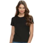 Juniors' Mudd&reg; Crewneck Short Sleeve Tee, Teens, Size: Xl, Black
