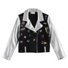 Disney D-signed Descendants 2 Girls 7-16 Glitter & Foil Graphic Moto Jacket, Size: Large, Oxford