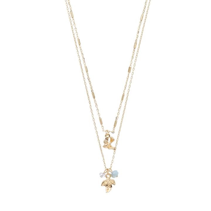 Lc Lauren Conrad Bird & Leaf Pendant Layered Necklace, Women's, Blue