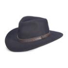 Men's Scala Wool Felt Outback Hat With Faux-leather Trim, Size: Xl, Black