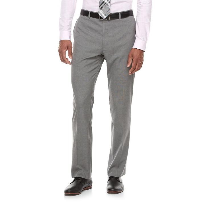 Men's Apt. 9&reg; Slim-fit Stretch Flat-front Suit Pants, Size: 33x30, Grey