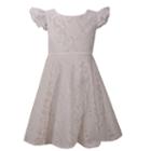 Girls 4-6x Bonnie Jean Lace Heart Back Dress, Girl's, Size: 6x, Natural