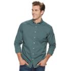 Big & Tall Sonoma Goods For Life&trade; Flexwear Poplin Button-down Shirt, Men's, Size: 3xb, Dark Green