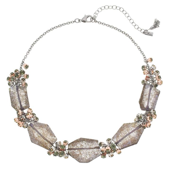 Simply Vera Vera Wang Faceted Stones & Simulated Crystal Two Tone Necklace, Women's, Black