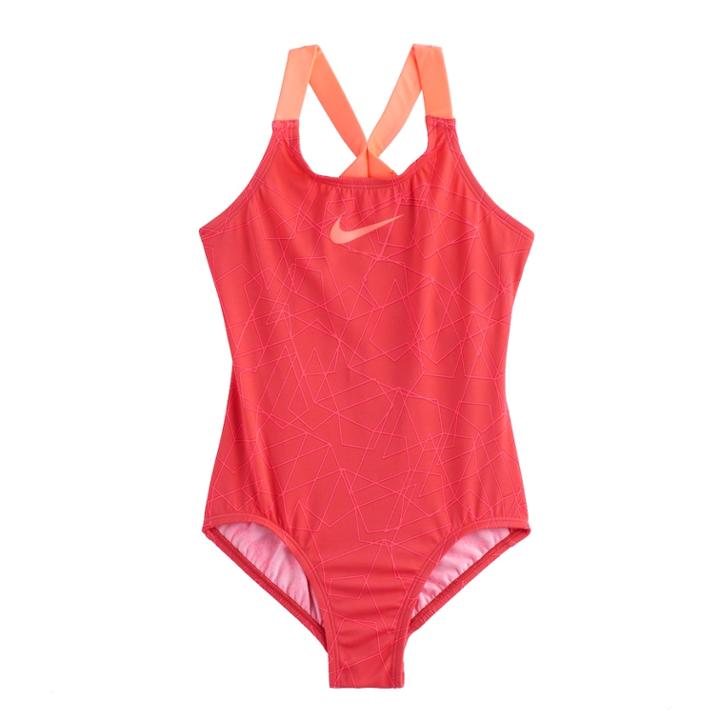 Girls 7-14 Nike Crossback Graphic Swimsuit, Size: 8, Pink