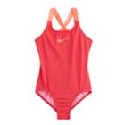 Girls 7-14 Nike Crossback Graphic Swimsuit, Size: 8, Pink