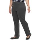Plus Size Croft & Barrow&reg; Easy Care Pull-on Pants, Women's, Size: 2x Short, Dark Grey