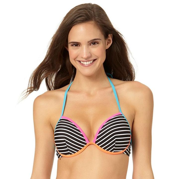 In Mocean Clueless Push Up Stripe Bikini Top, Size: Small, Ovrfl Oth