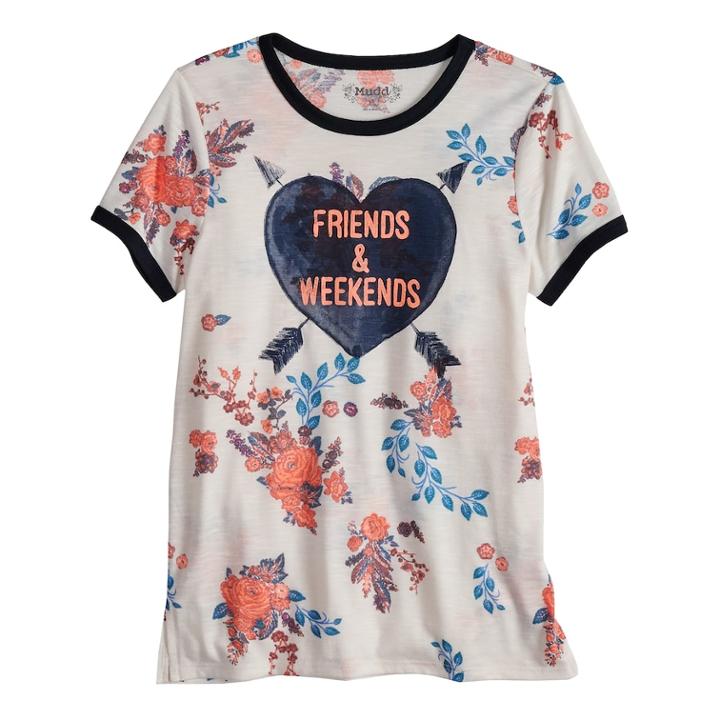 Plus Size Girls 7-16 Mudd&reg; Graphic Tee, Size: 18 1/2, White