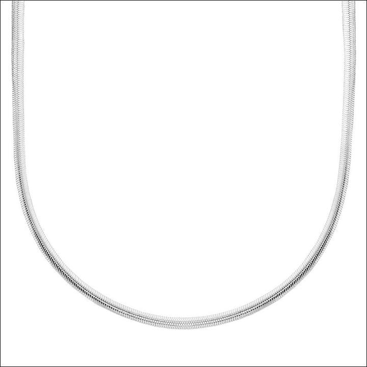 Splendid Silver Silver-bonded Oval Snake Chain Necklace - 20-in, Women's, Size: 20, Grey