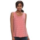 Petite Croft & Barrow&reg; Pintuck Tank, Women's, Size: L Petite, Light Pink