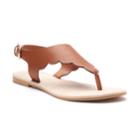 Lc Lauren Conrad Women's Scalloped Microsuede Slingback Thong Sandals, Size: Small, Dark Red
