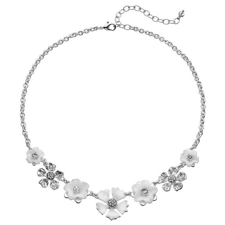 Napier Graduated Flower Necklace, Women's, White