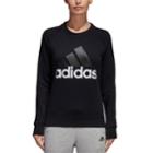 Women's Adidas Essential Linear Graphic Sweatshirt, Size: Medium, Black