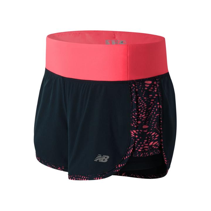 Women's New Balance Impact 2-in-1 Running Shorts, Size: Medium, Light Pink
