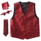 Steven Land Paisley 4-pc. Vest Set - Men, Size: Xxl, Red