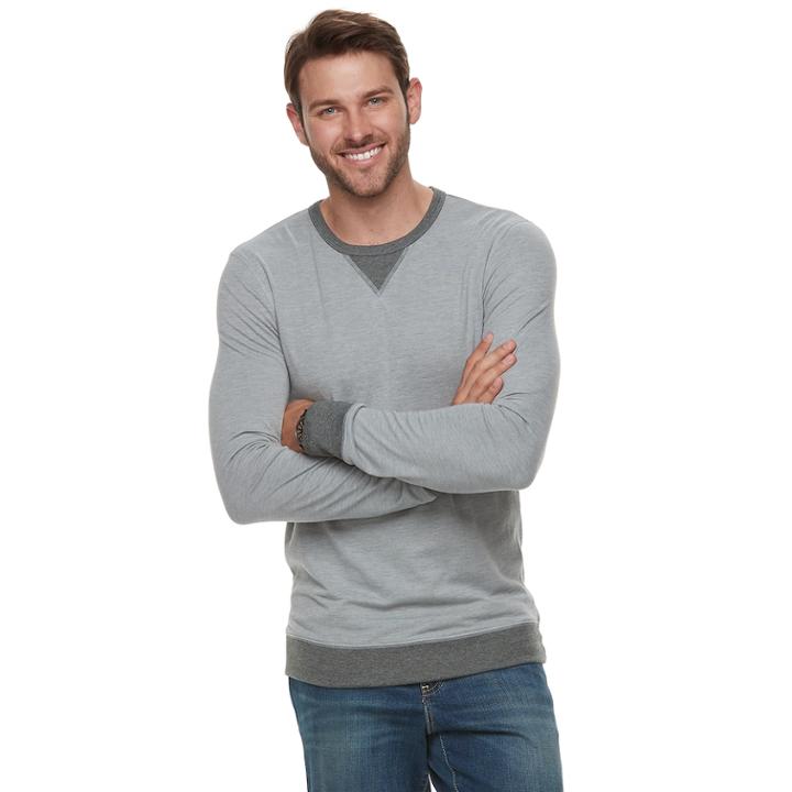 Men's Sonoma Goods For Life&trade; Slim-fit Double-knit Tee, Size: Small, Dark Grey