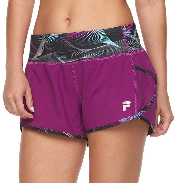 Women's Fila Sport&reg; Contrast Band Running Shorts, Size: Large, Black