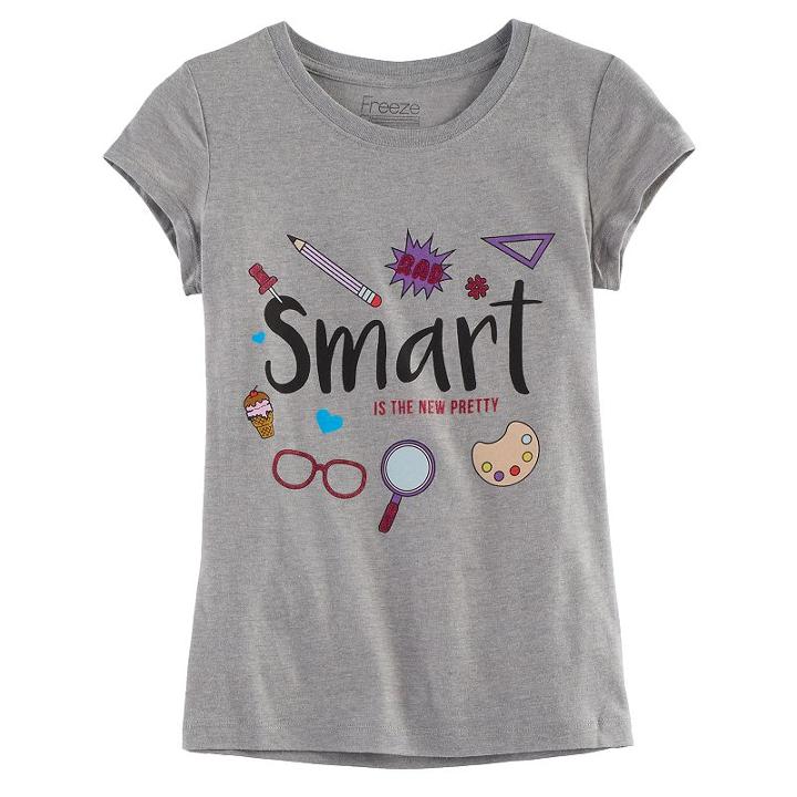 Girls 7-16 Smart Is The New Pretty Graphic Tee, Size: Xl, Dark Grey
