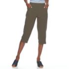 Women's Croft & Barrow&reg; Pull-on Sheeting Capris, Size: Xl, Green