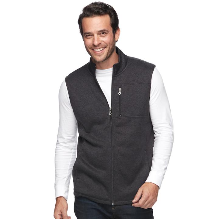 Men's Croft & Barrow&reg; Classic-fit Outdoor Fleece Vest, Size: Xl, Black