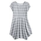 Girls 7-16 So&reg; Princess Seam Sharkbite Hem Dress, Size: S/7-8, Med Grey