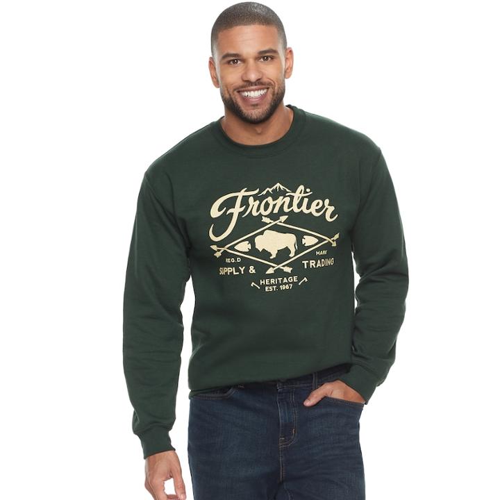 Men's Sonoma Goods For Life&trade; Frontier Fleece Sweatshirt, Size: Large, Green