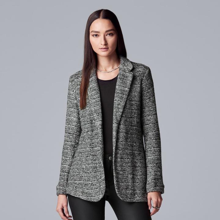 Women's Simply Vera Vera Wang Marled Blazer, Size: Medium, Black